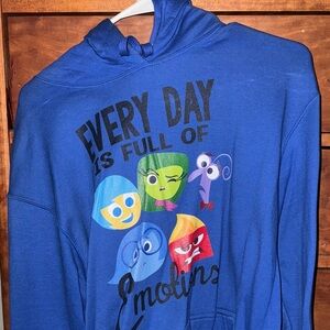 blue inside out hoodie